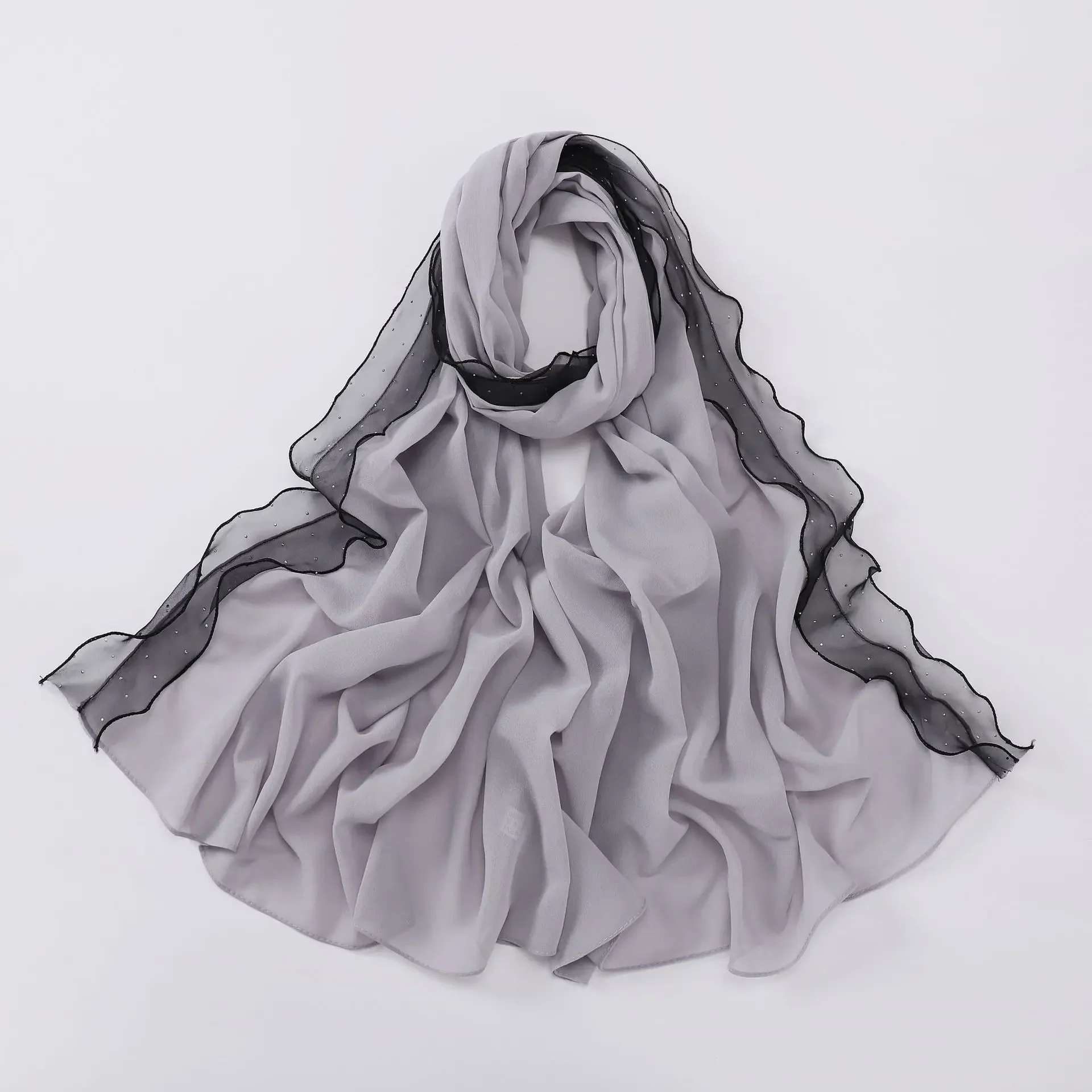 Women Lace Chiffon Rhinestones Scarf Muslim Hijab Headband Wrap Shawls Stoles Scarves Turban Malaysia Hair Accessories 70*170cm
Women Lace Chiffon Rhinestones Scarf Muslim Hijab Headband Wrap Shawls Stoles Scarves Turban Malaysia Hair Accessories 70*170cm