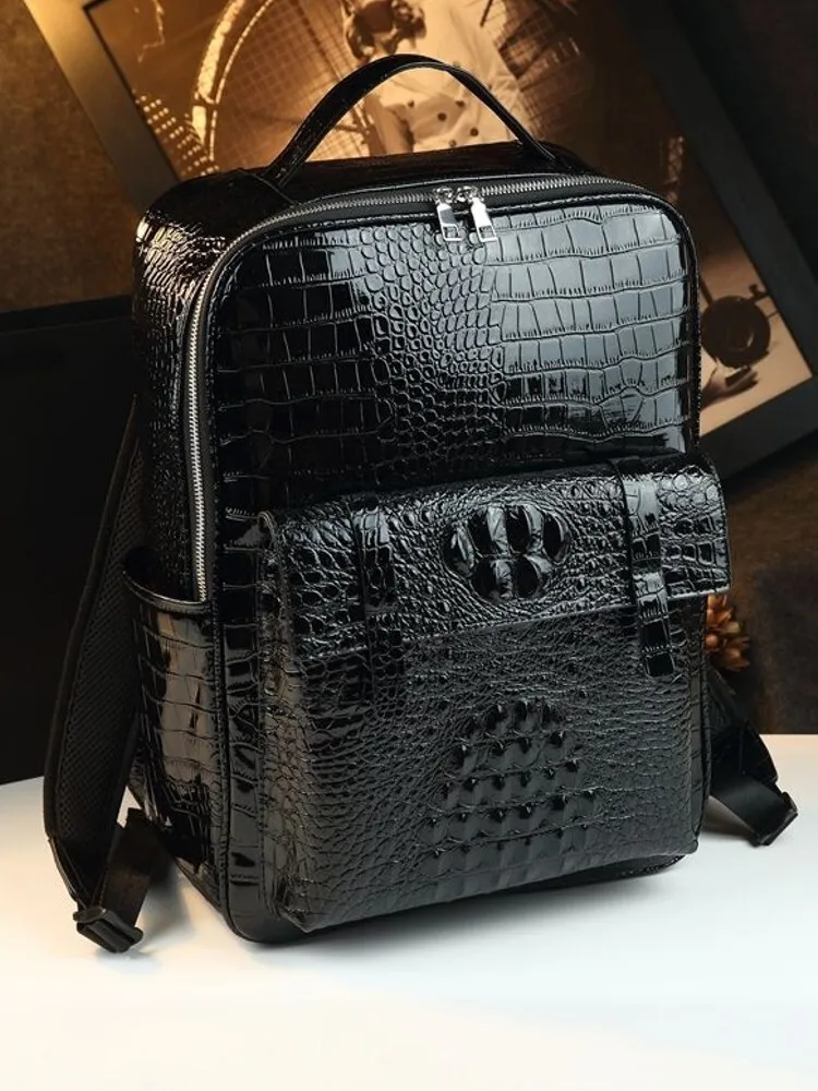 Genuine Leather Backpack for Men, Crocodile Embossed Business Laptop Backpack 16 Inch Travel Rucksack Work Bag
Genuine Leather Backpack for Men, Crocodile Embossed Business Laptop Backpack 16 Inch Travel Rucksack Work Bag