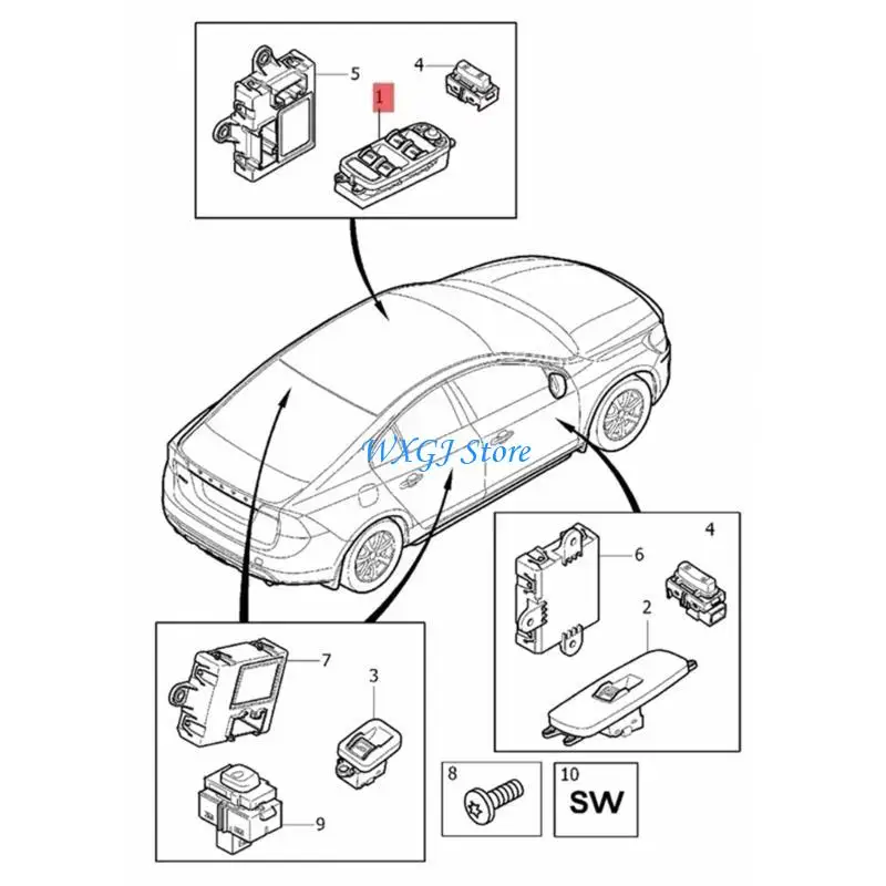 37JE Window Glass Lift Elevator Switch Button Glass Raising Switch For XC60 31334348
37JE Window Glass Lift Elevator Switch Button Glass Raising Switch For XC60 31334348
