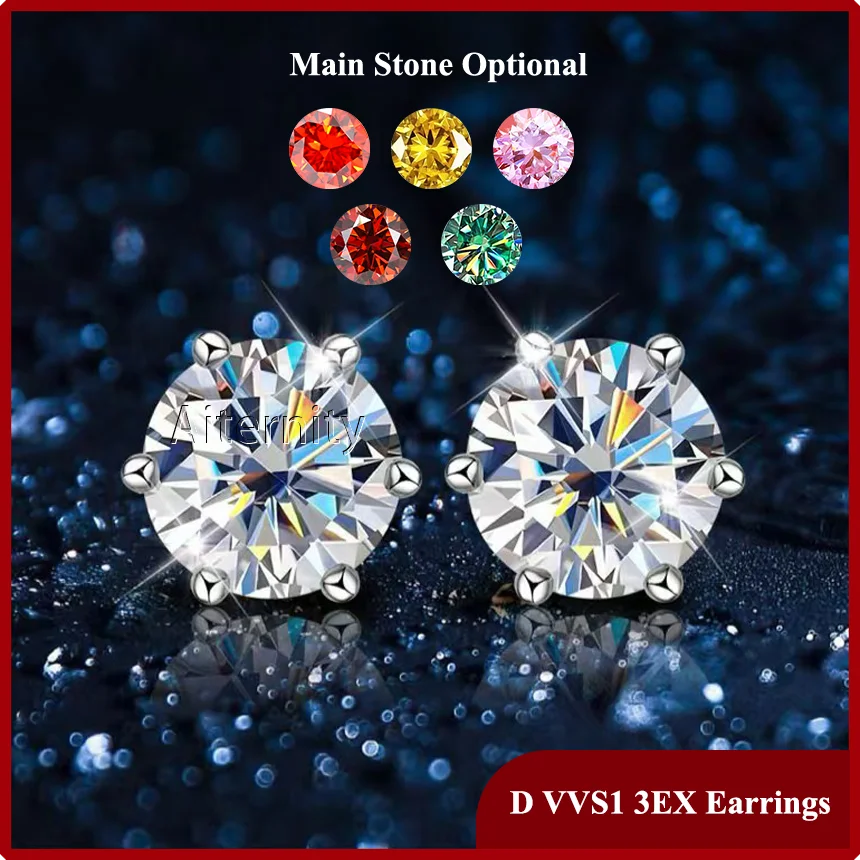 100% Real Sterling Silver With 2 Certificates GRA Moissanite 6 prong Earrings D Color Stud For Women Top Quality Wedding Jewelry
100% Real Sterling Silver With 2 Certificates GRA Moissanite 6 prong Earrings D Color Stud For Women Top Quality Wedding Jewelry