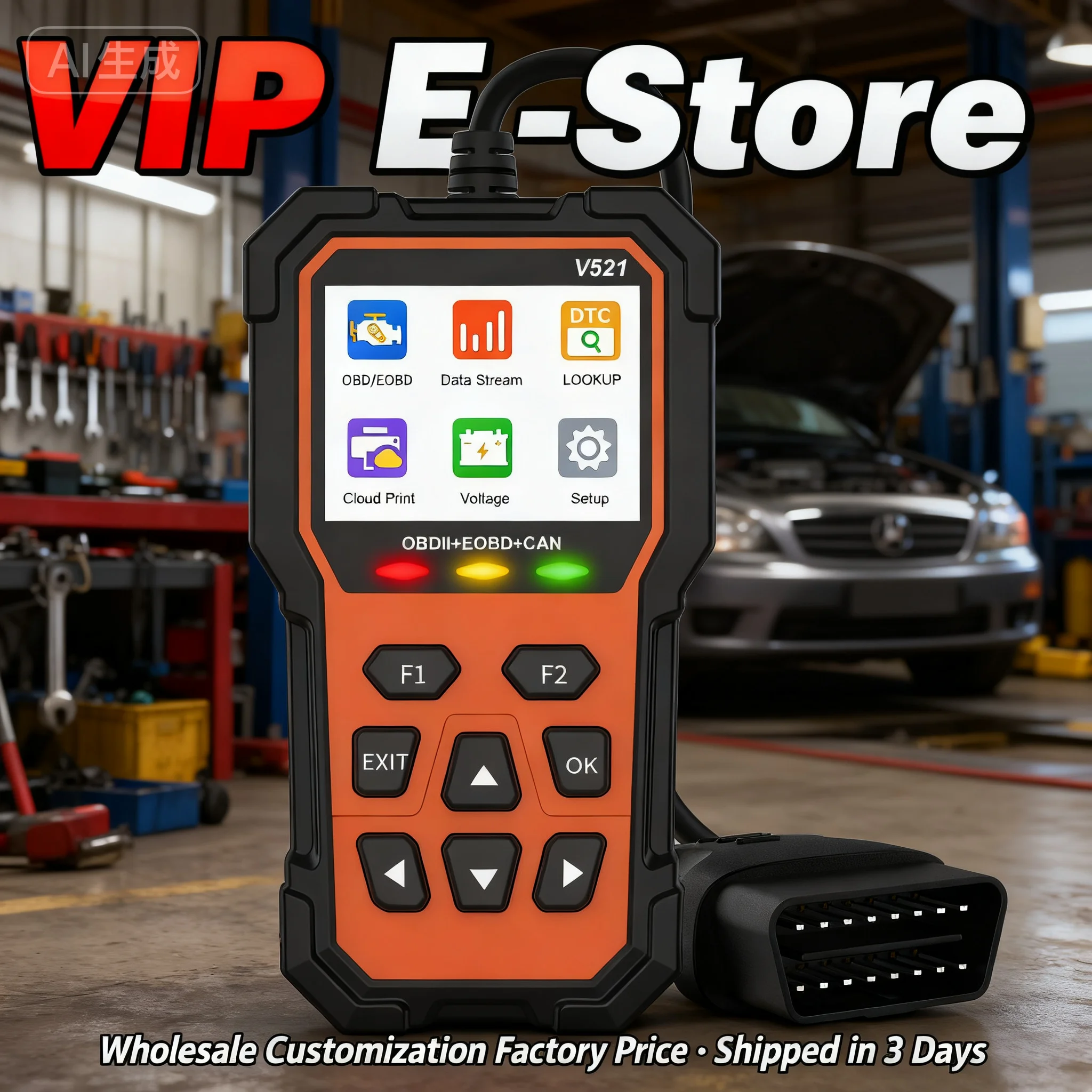 V521 Universal OBD2 Diagnostic Scanner Tool Code Reader Live Data Most Protocols Compatible Clear Engine Fault Light
V521 Universal OBD2 Diagnostic Scanner Tool Code Reader Live Data Most Protocols Compatible Clear Engine Fault Light