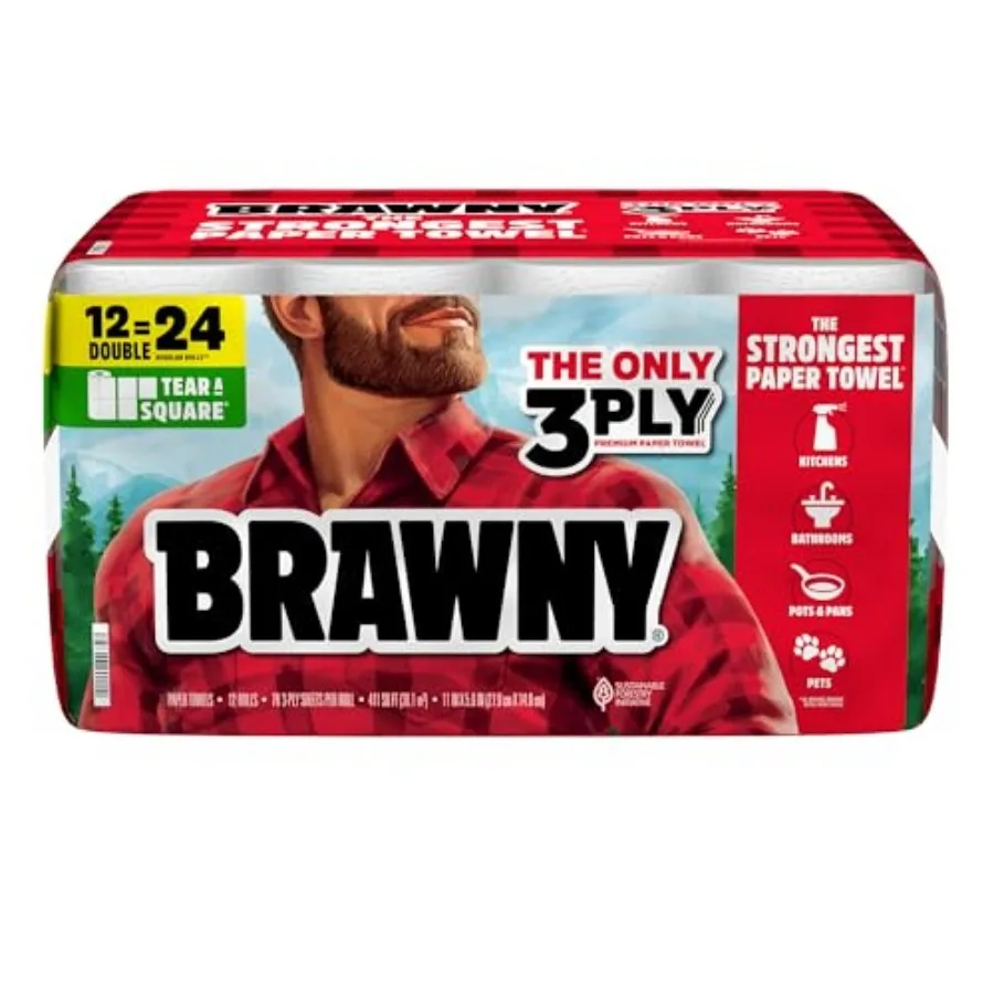 Tear-A-Square 3-Ply Paper Towels, 12 Double Rolls = 24 Regular Rolls, Strong, Absorbent, and Durable with 3 Sheet Sizes
Tear-A-Square 3-Ply Paper Towels, 12 Double Rolls = 24 Regular Rolls, Strong, Absorbent, and Durable with 3 Sheet Sizes