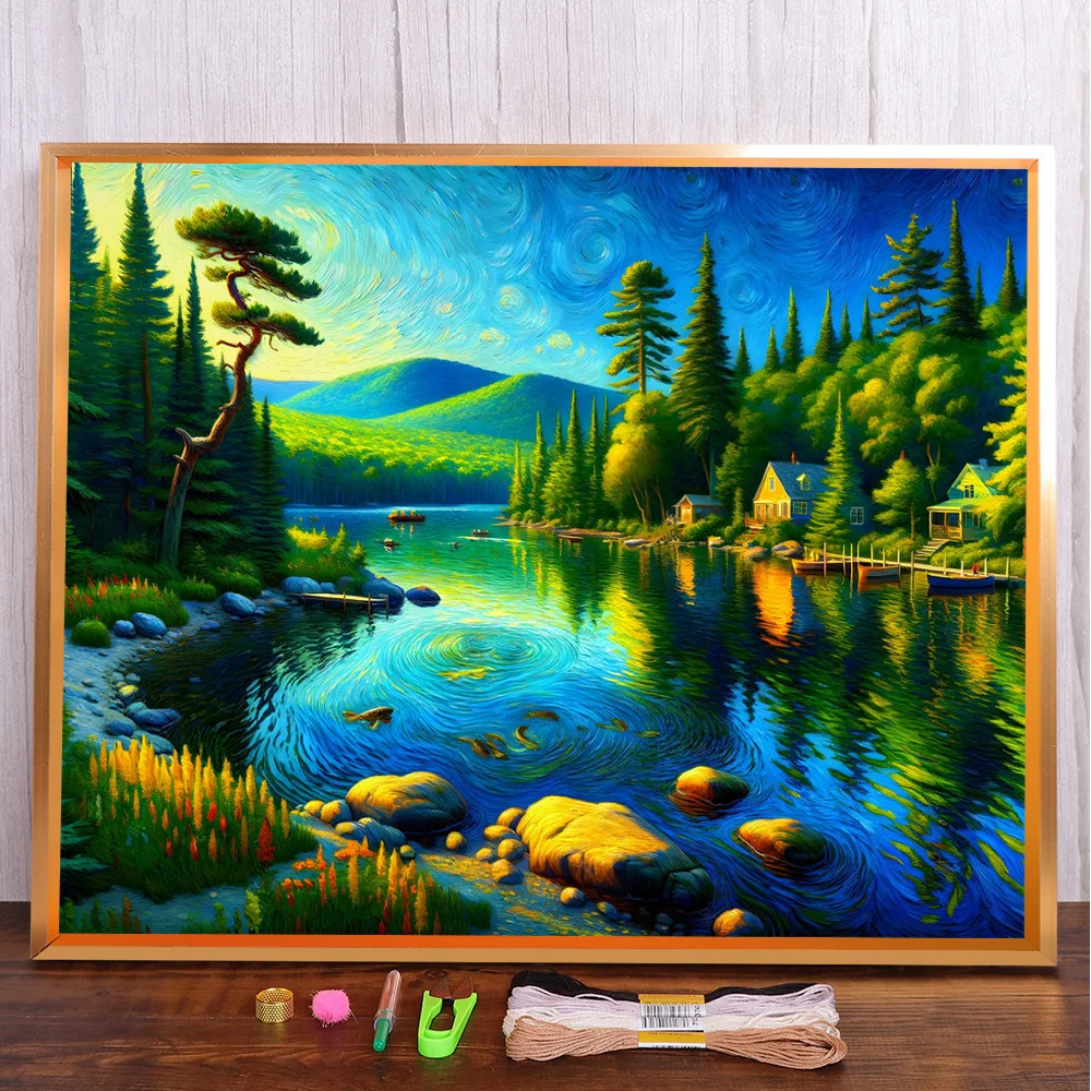 Landscape House By River Printed Cross-Stitch Kit Embroidery Craft Handicraft Hobby Handmade Promotions Different Package
Landscape House By River Printed Cross-Stitch Kit Embroidery Craft Handicraft Hobby Handmade Promotions Different Package