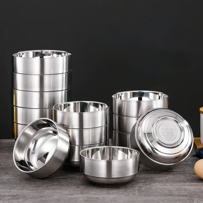Thickened Double Layer Stainless Steel 304 Heat Insulation Bowl Nursery Soup Bowl Hotel round Shape Adult Pure Color Bowl
Thickened Double Layer Stainless Steel 304 Heat Insulation Bowl Nursery Soup Bowl Hotel round Shape Adult Pure Color Bowl