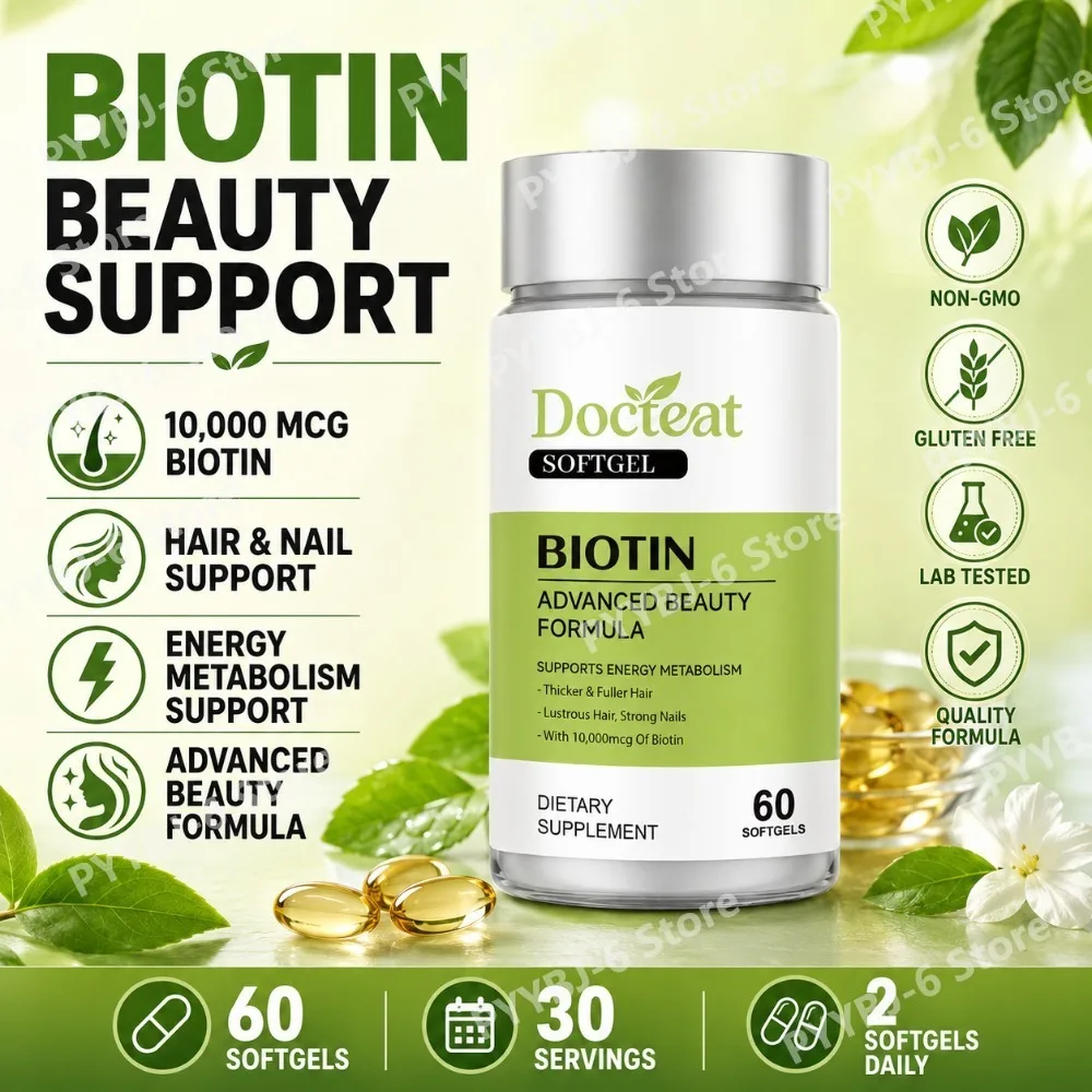 Docteat Biotin Softgels Hair Skin Nails Support with Astaxanthin & Hair Growth Blend 60 Softgels 30 Servings for Adults
Docteat Biotin Softgels Hair Skin Nails Support with Astaxanthin & Hair Growth Blend 60 Softgels 30 Servings for Adults