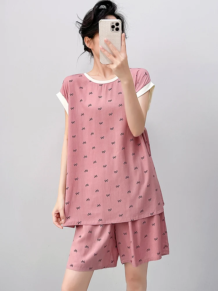 Summer Artificial Cotton Home Clothes Women Loose round Neck Sleeveless Set Casual Large Size Cotton Silk Print Nightgown Two...
Summer Artificial Cotton Home Clothes Women Loose round Neck Sleeveless Set Casual Large Size Cotton Silk Print Nightgown Two...