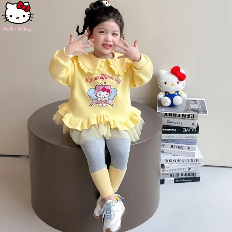 2 шт., пуловер Sanrio для девочек, весенне-осенний новый пуловер с рисунком «Hello Kitty», каваи, детская милая модная толстовка с лацканами, повседневные мягкие штаны
2 шт., пуловер Sanrio для девочек, весенне-осенний новый пуловер с рисунком «Hello Kitty», каваи, детская милая модная толстовка с лацканами, повседневные мягкие штаны