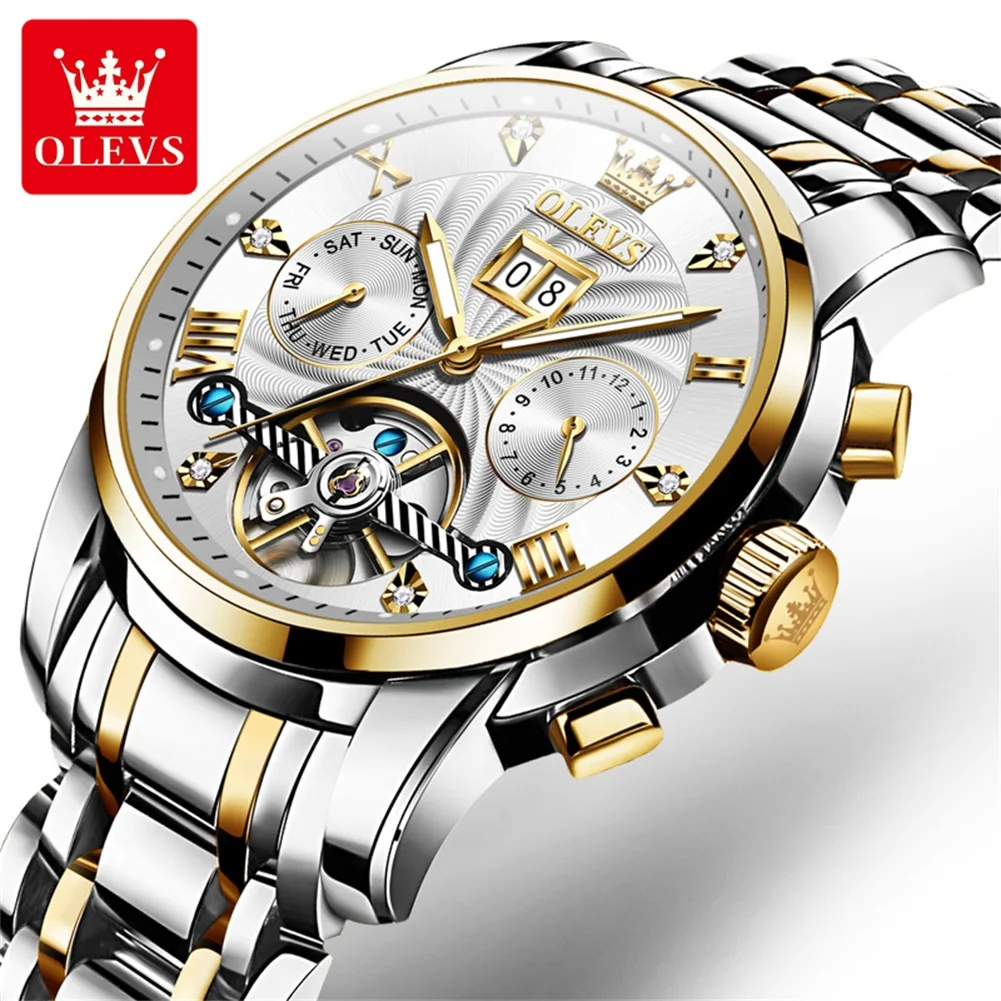 OLEVS Brand Men's Automatic Mechanical Watch Luxury Stainless Steel Waterproof Luminescent Tourbillon Watch Fashion Men's Watch
OLEVS Brand Men's Automatic Mechanical Watch Luxury Stainless Steel Waterproof Luminescent Tourbillon Watch Fashion Men's Watch