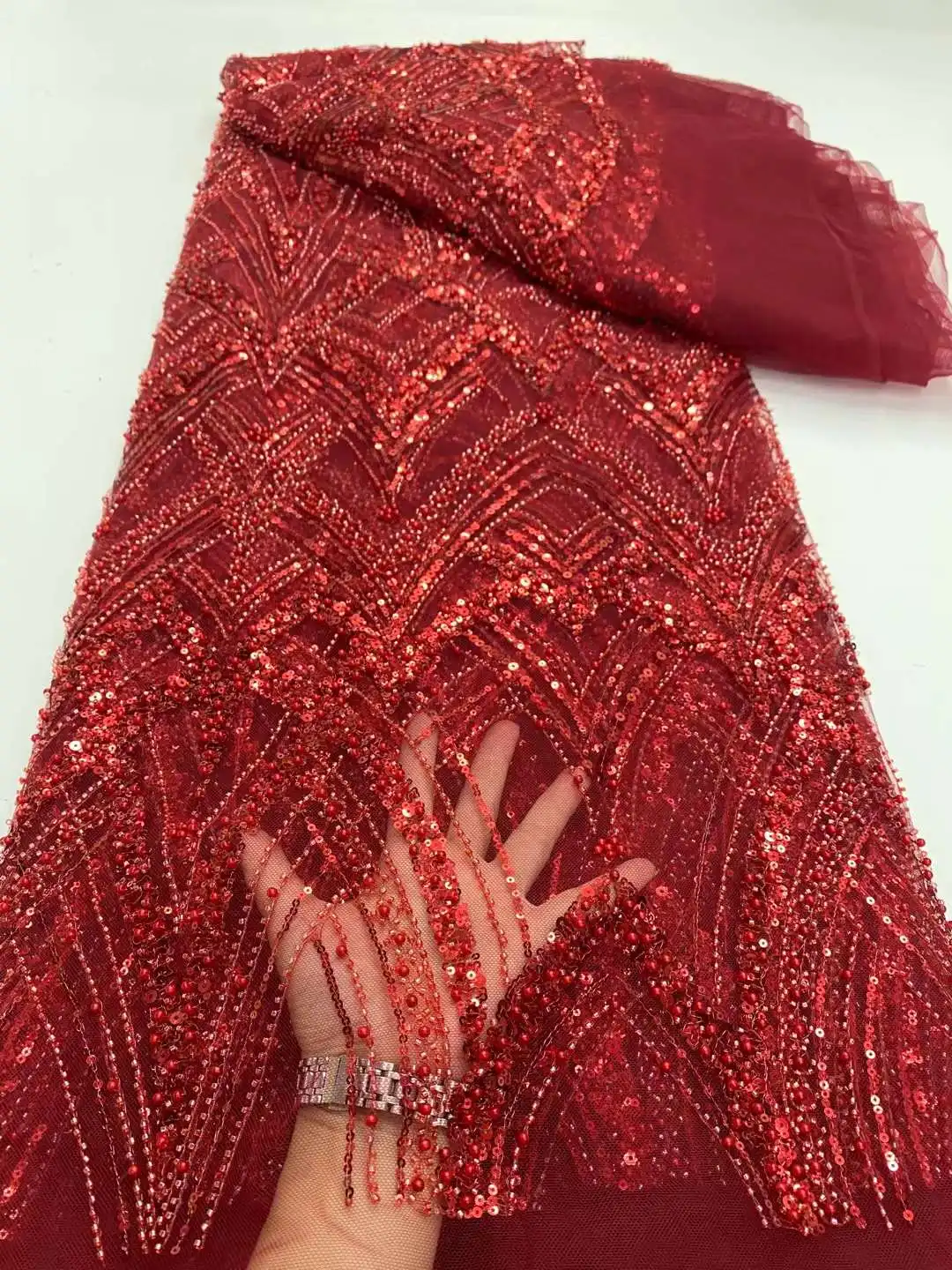African Sequins Lace Fabric 2024 5 Yards High Quality Beads French Nigerian Groom Lace Fabrics For Sewing Dress Wedding Party
African Sequins Lace Fabric 2024 5 Yards High Quality Beads French Nigerian Groom Lace Fabrics For Sewing Dress Wedding Party