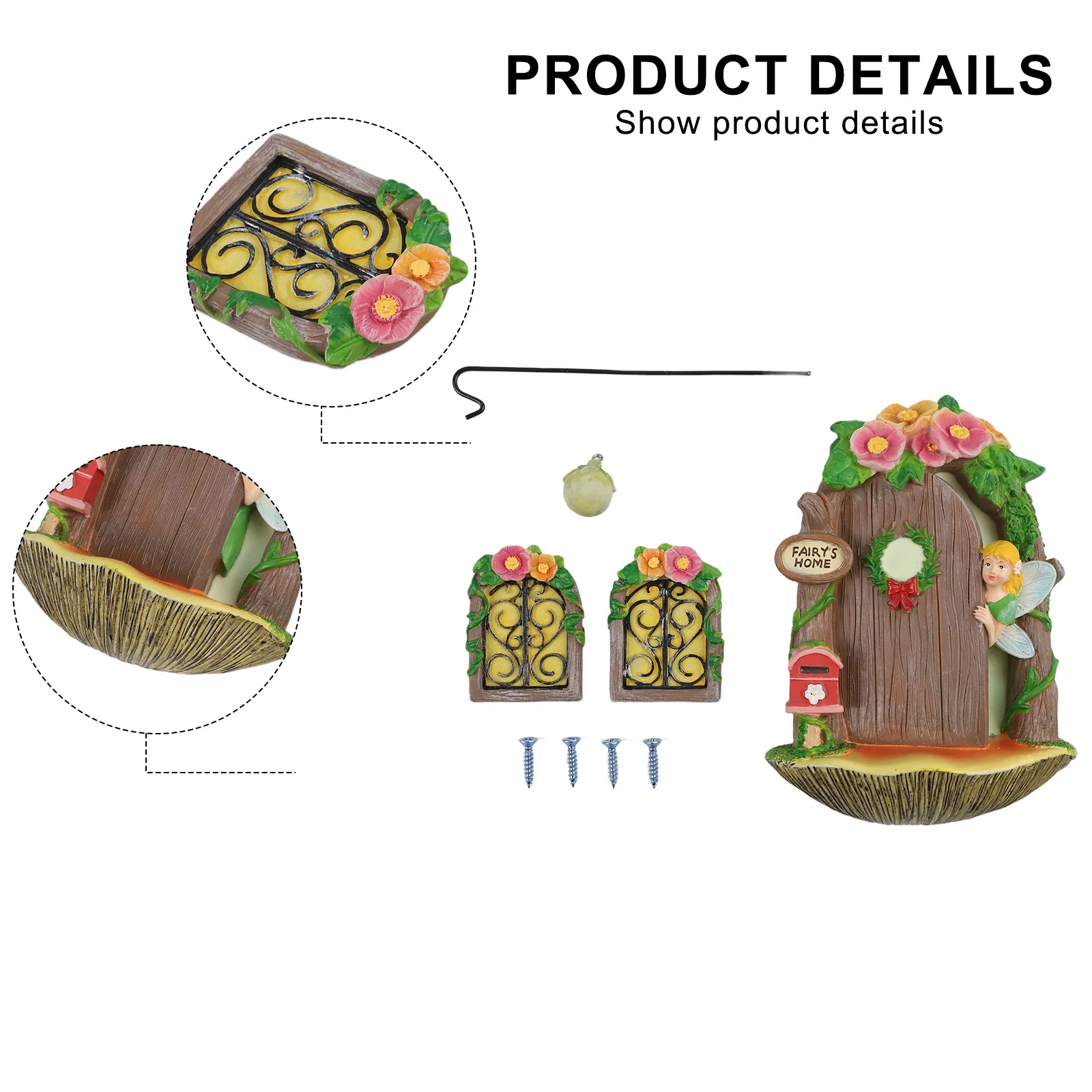 Miniature Resin Flower Fairy Mailbox Doors and Window Decorations for Garden Pots Trees and Indoor Fairy Tale Displays
Miniature Resin Flower Fairy Mailbox Doors and Window Decorations for Garden Pots Trees and Indoor Fairy Tale Displays