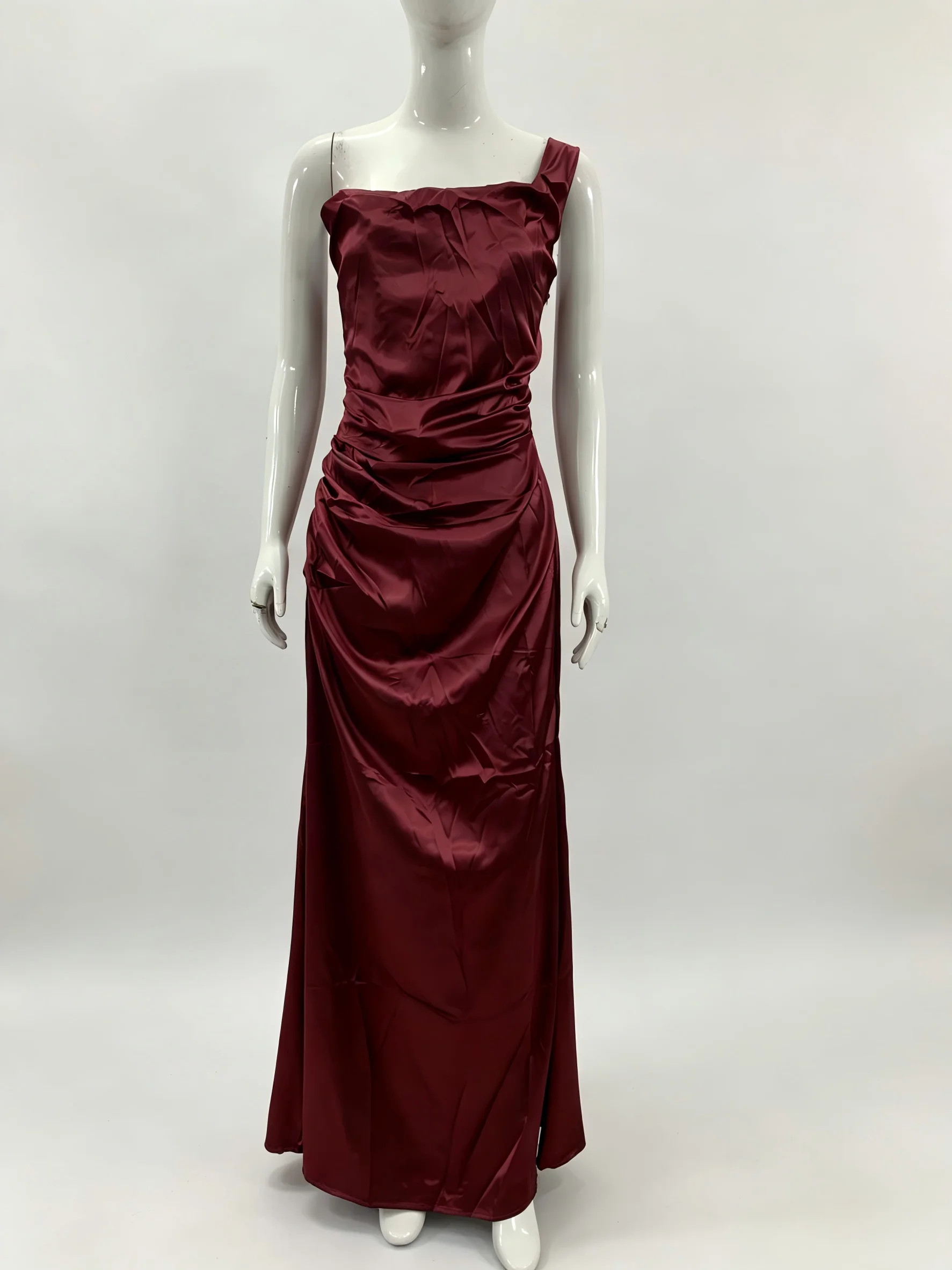 Satin One-Shoulder Women's Maxi Dress Cowl Neck Ruched Waist Bodycon Formal Evening Party Dress for Ladies Summer 2026
Satin One-Shoulder Women's Maxi Dress Cowl Neck Ruched Waist Bodycon Formal Evening Party Dress for Ladies Summer 2026