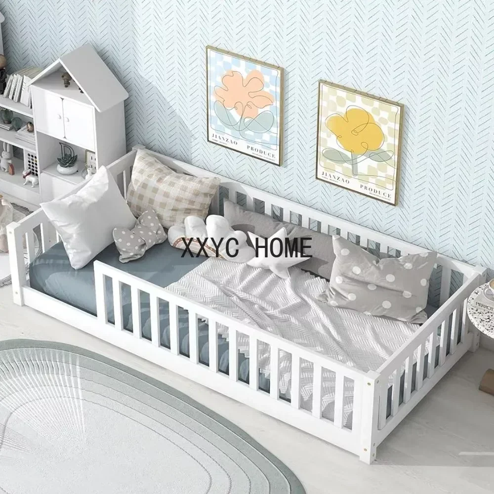 Marco cama piso tamaño doble con valla seguridad y listón mara, cama piso Montessori mara para niños,
Marco cama piso tamaño doble con valla seguridad y listón mara, cama piso Montessori mara para niños,