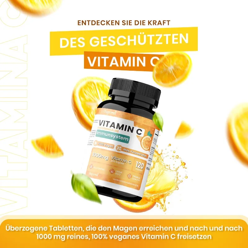 Vitamin C Capsules 1000mg - Increase Energy, Repair Cell Function, Promotes Collagen Production, Immune Health, Non-GMO
Vitamin C Capsules 1000mg - Increase Energy, Repair Cell Function, Promotes Collagen Production, Immune Health, Non-GMO