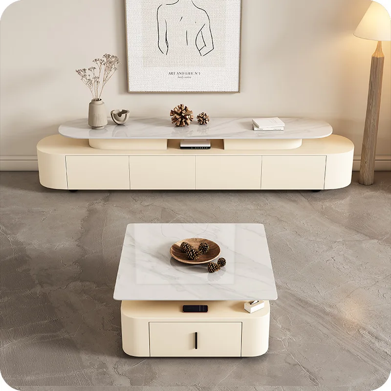 Light Luxury Cream Style White Rock Plate Square Tea Table TV Cabinet Combination Modern Simplicity
Light Luxury Cream Style White Rock Plate Square Tea Table TV Cabinet Combination Modern Simplicity