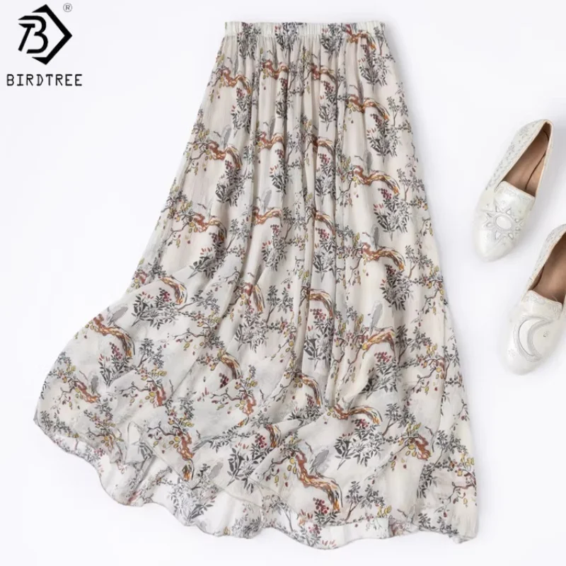 Юбка Birdtree из 100% шелка с принтом, женская пляжная юбка из двойного слоя жоржета, свободного кроя, с эластичным поясом, новинка весны 2026 D63028JF
Юбка Birdtree из 100% шелка с принтом, женская пляжная юбка из двойного слоя жоржета, свободного кроя, с эластичным поясом, новинка весны 2026 D63028JF