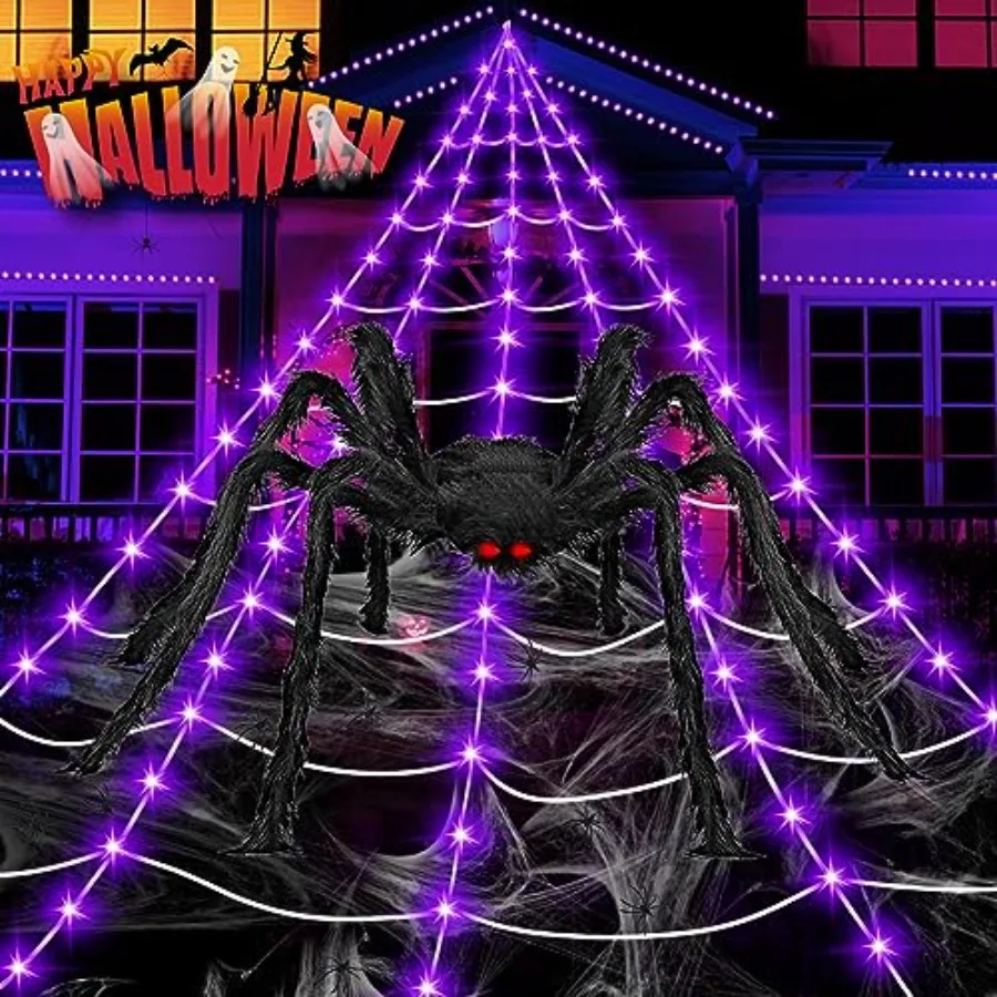 Halloween Decorations Outdoor, 200 LED Halloween Giant Spider Web Lights, 16.4Ft Lighted Spider Web Light up for Yard Haunted H
Halloween Decorations Outdoor, 200 LED Halloween Giant Spider Web Lights, 16.4Ft Lighted Spider Web Light up for Yard Haunted H