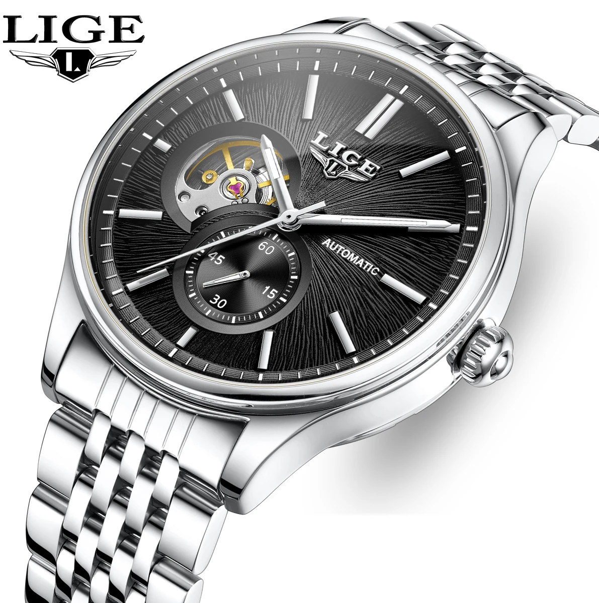 LIGE New Business Men's Luxury Mechanical Watch Automatic Movement Waterproof Luminous Stainless Steel Watches Relogio mecanico
LIGE New Business Men's Luxury Mechanical Watch Automatic Movement Waterproof Luminous Stainless Steel Watches Relogio mecanico