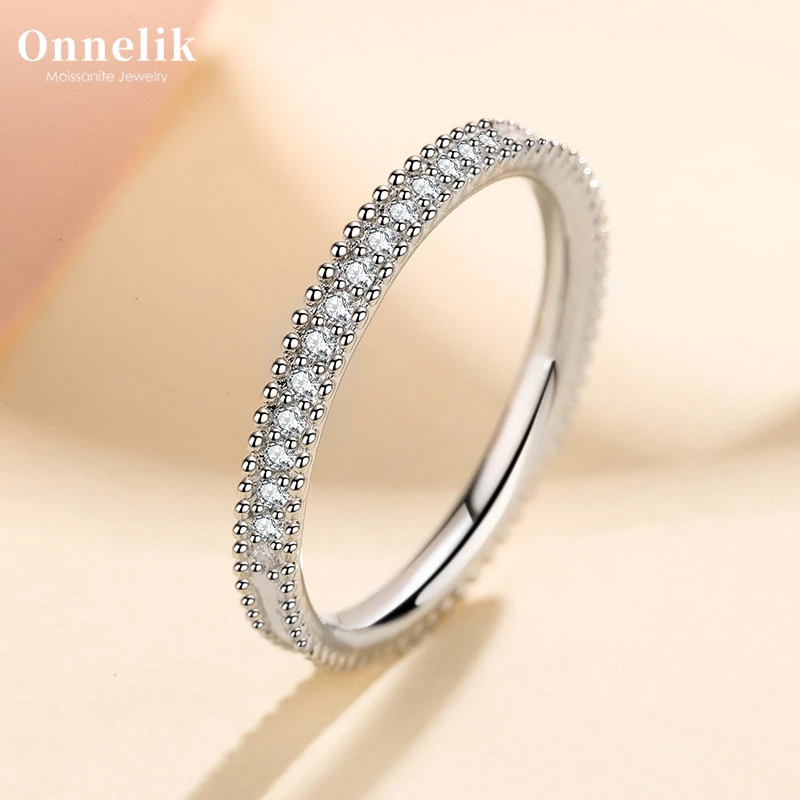 Onnelik 925 Sterling Silver Full Moissanite Diamond with GRA Beaded Half Circle Band Ring for Woman Wedding Engagement Jewelry
Onnelik 925 Sterling Silver Full Moissanite Diamond with GRA Beaded Half Circle Band Ring for Woman Wedding Engagement Jewelry