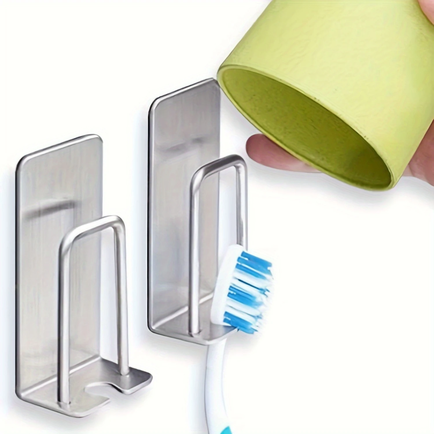 1/2pcs Stainless Steel Toothbrush Holder, Wall Mounted Toothbrush Rack, Mouthwash Cups Hanging Rack, Bathroom Multifunctional W
1/2pcs Stainless Steel Toothbrush Holder, Wall Mounted Toothbrush Rack, Mouthwash Cups Hanging Rack, Bathroom Multifunctional W