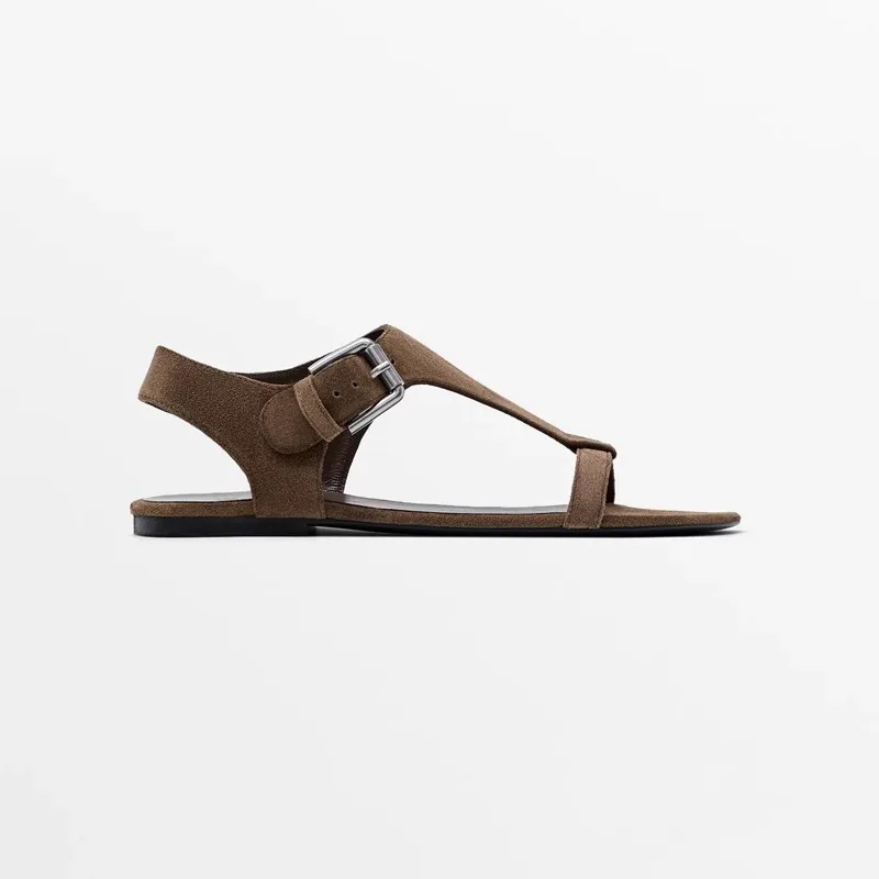 Banyiyou 2026 Summer Women's Sandals Shoes Brown Suede Leather Roman Gladiator Sandals Open Toe Buckle Flats Sandalias Mujer
Banyiyou 2026 Summer Women's Sandals Shoes Brown Suede Leather Roman Gladiator Sandals Open Toe Buckle Flats Sandalias Mujer