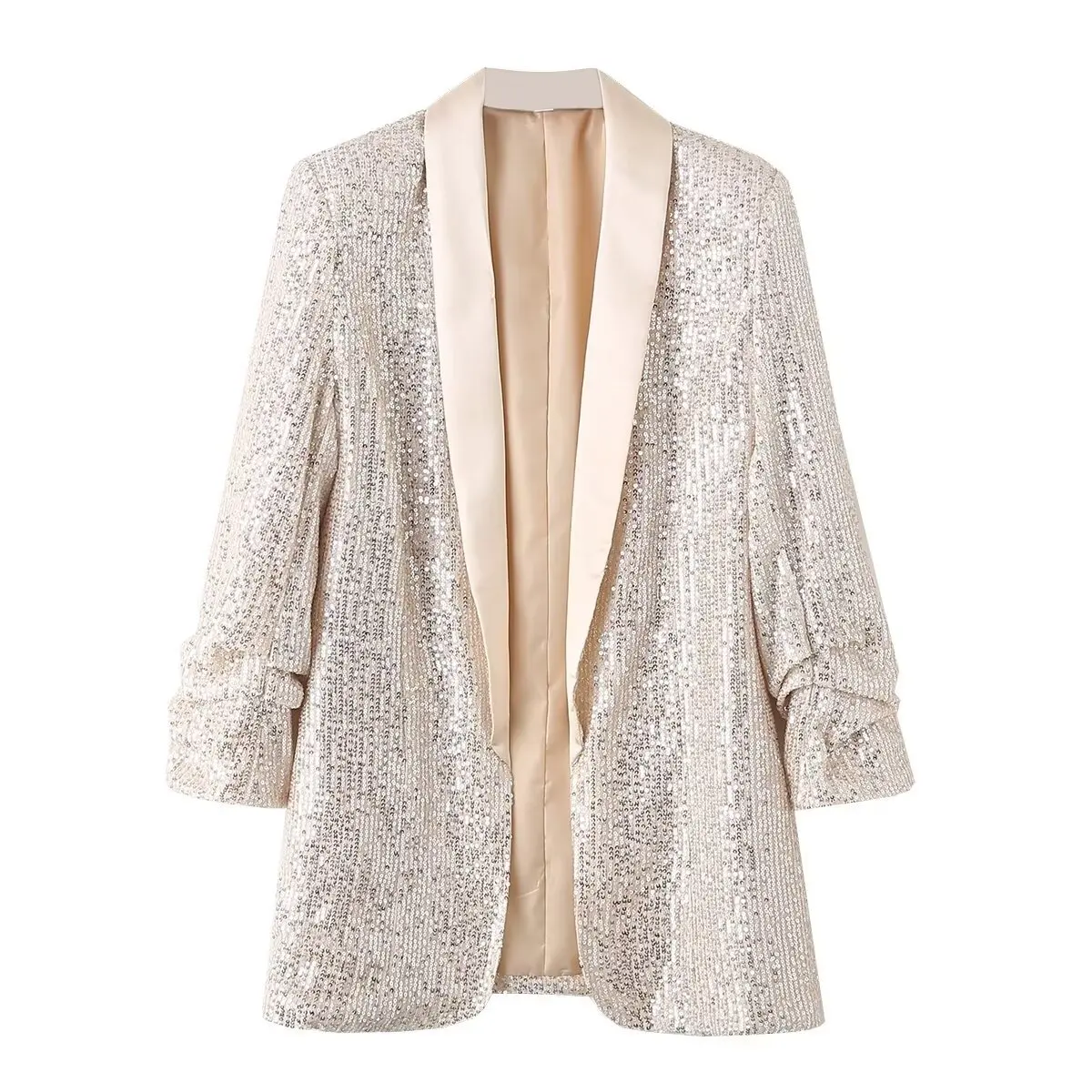 Womens Outerwear European and American Sequin Suit Jacket Casual Temperament Versatile and Stylish Daily Wear
Womens Outerwear European and American Sequin Suit Jacket Casual Temperament Versatile and Stylish Daily Wear