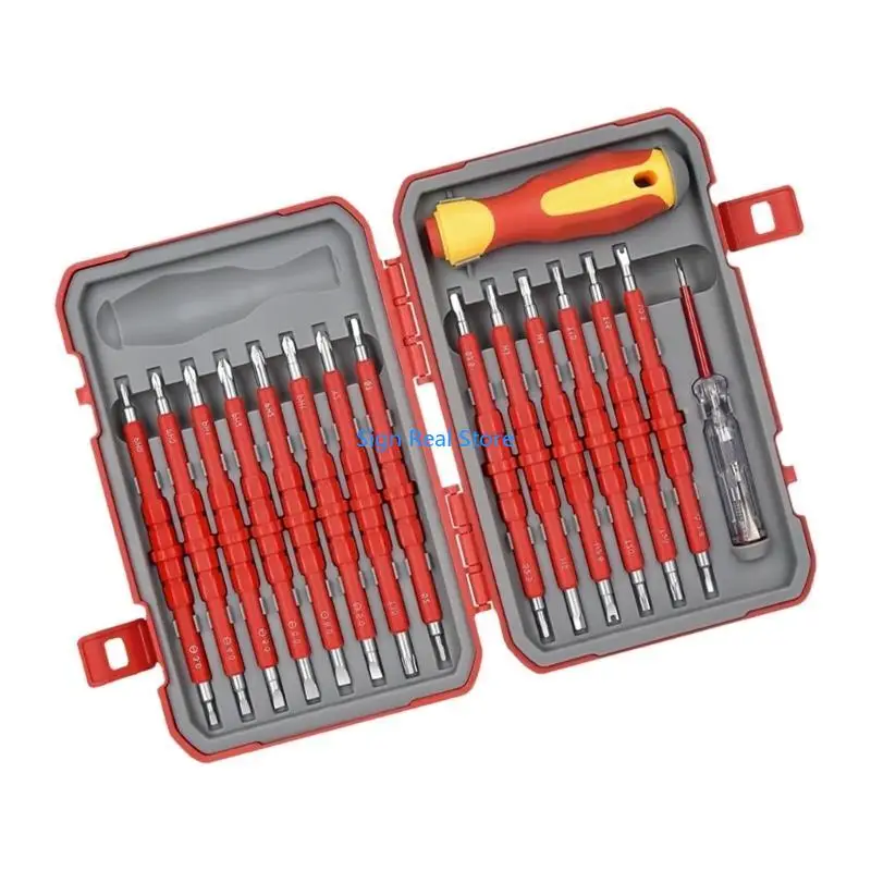 Insulated Screwdriver Set 29 in 1, Electrician's Tool with Tips, Safe 1000V Electrical Repair Tool for 41XB
Insulated Screwdriver Set 29 in 1, Electrician's Tool with Tips, Safe 1000V Electrical Repair Tool for 41XB