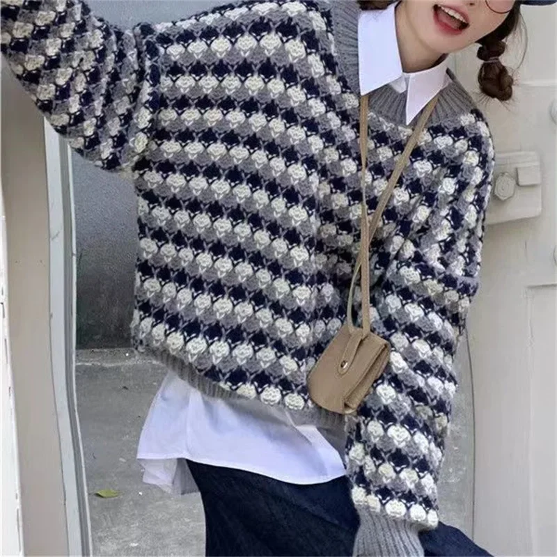 Ropa Mujer Pullovers Women Casual Fashion Jumper Pull Femme O-neck Contrast Color Knitted Sweater Tops Fall Winter Clothes
Ropa Mujer Pullovers Women Casual Fashion Jumper Pull Femme O-neck Contrast Color Knitted Sweater Tops Fall Winter Clothes