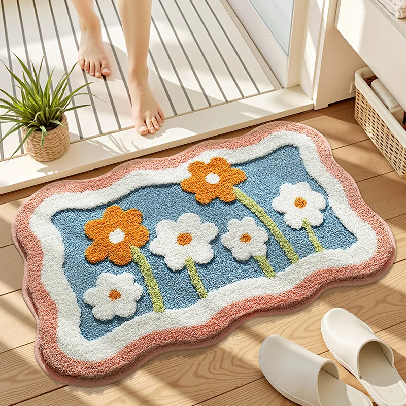 Cute Floral Bathroom Rug Super Absorbent Non Slip Soft Plush Doormat Quick Dry Carpet for Home Toilet Shower Entrance Floor Mat
Cute Floral Bathroom Rug Super Absorbent Non Slip Soft Plush Doormat Quick Dry Carpet for Home Toilet Shower Entrance Floor Mat