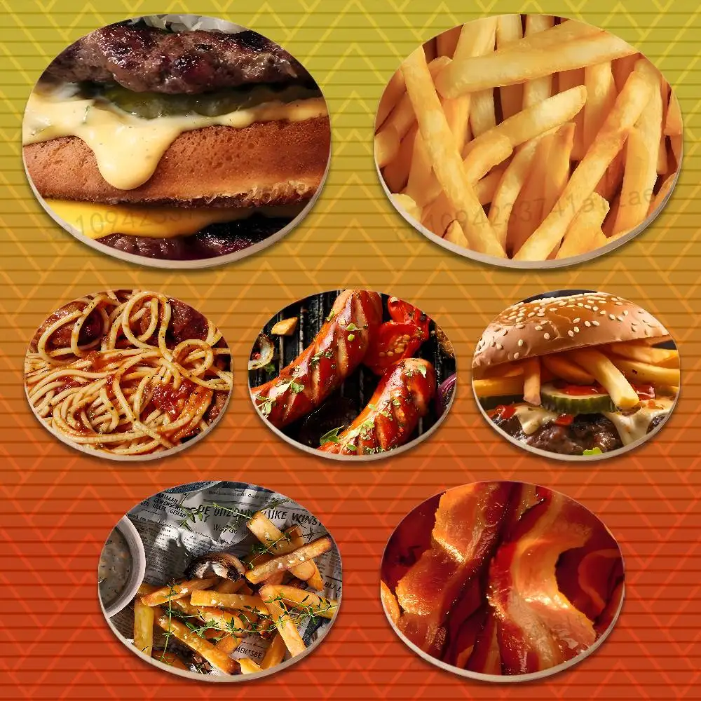 Food Art Fries Hamburger Round Wooden Coasters Suitable for Drinks Tea,Coffee for anti-slip decoration in bars and cafes
Food Art Fries Hamburger Round Wooden Coasters Suitable for Drinks Tea,Coffee for anti-slip decoration in bars and cafes