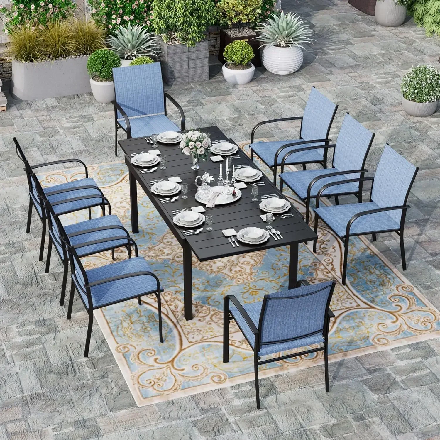 Outdoor Dining Set 5 Piece Patio Furniture Set,Dining Chair, 37" Square Wood Look,Lawn Garden Backyard Deck (Blue Chair x Table)
Outdoor Dining Set 5 Piece Patio Furniture Set,Dining Chair, 37" Square Wood Look,Lawn Garden Backyard Deck (Blue Chair x Table)