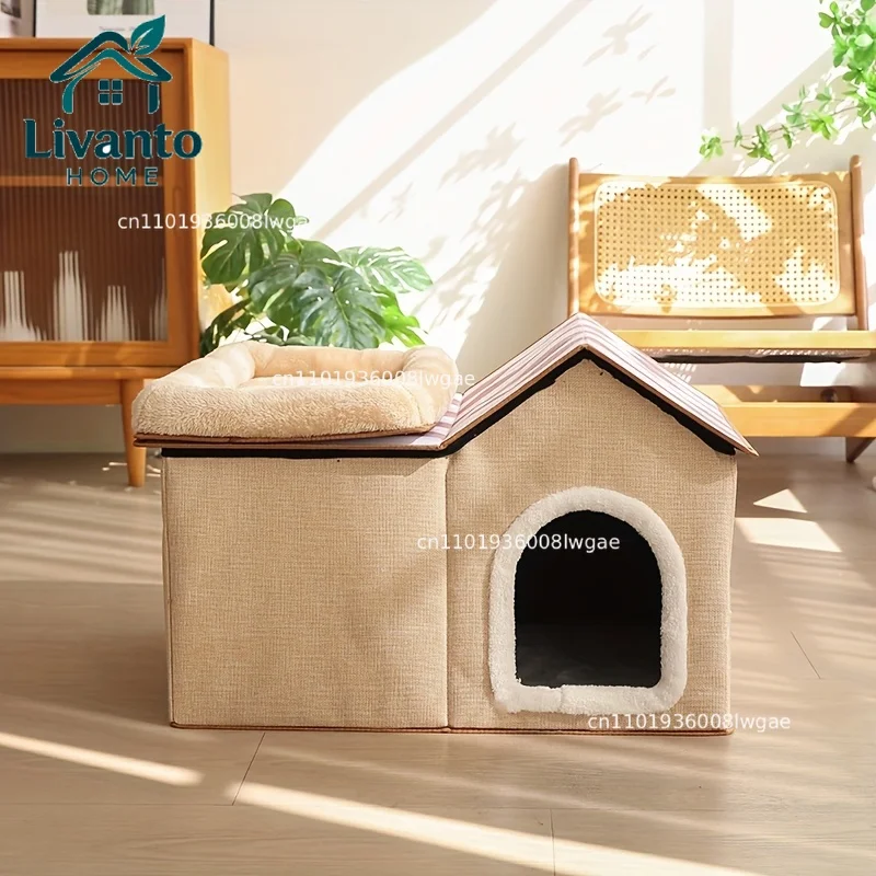 2-in-1 Cat House with Removable Bed - Large All-Season Warm Pet Villa for Indoor & Outdoor Use, Cozy Durable Cat Furniture
2-in-1 Cat House with Removable Bed - Large All-Season Warm Pet Villa for Indoor & Outdoor Use, Cozy Durable Cat Furniture