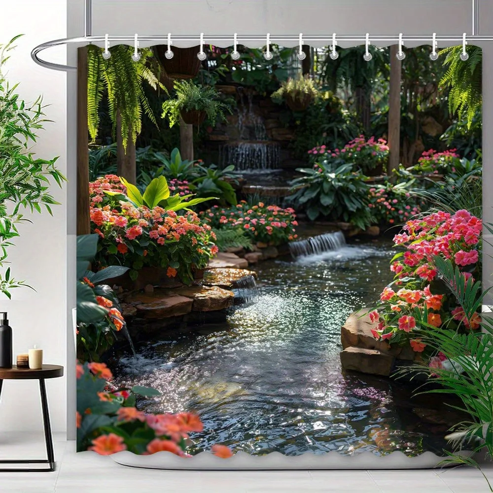 Тропический сад, водопад, цветок гибискуса, занавеска для душа, моющаяся грязеотталкивающая насадка для душа, водонепроницаемая полиэстеровая занавеска для ванны
Тропический сад, водопад, цветок гибискуса, занавеска для душа, моющаяся грязеотталкивающая насадка для душа, водонепроницаемая полиэстеровая занавеска для ванны