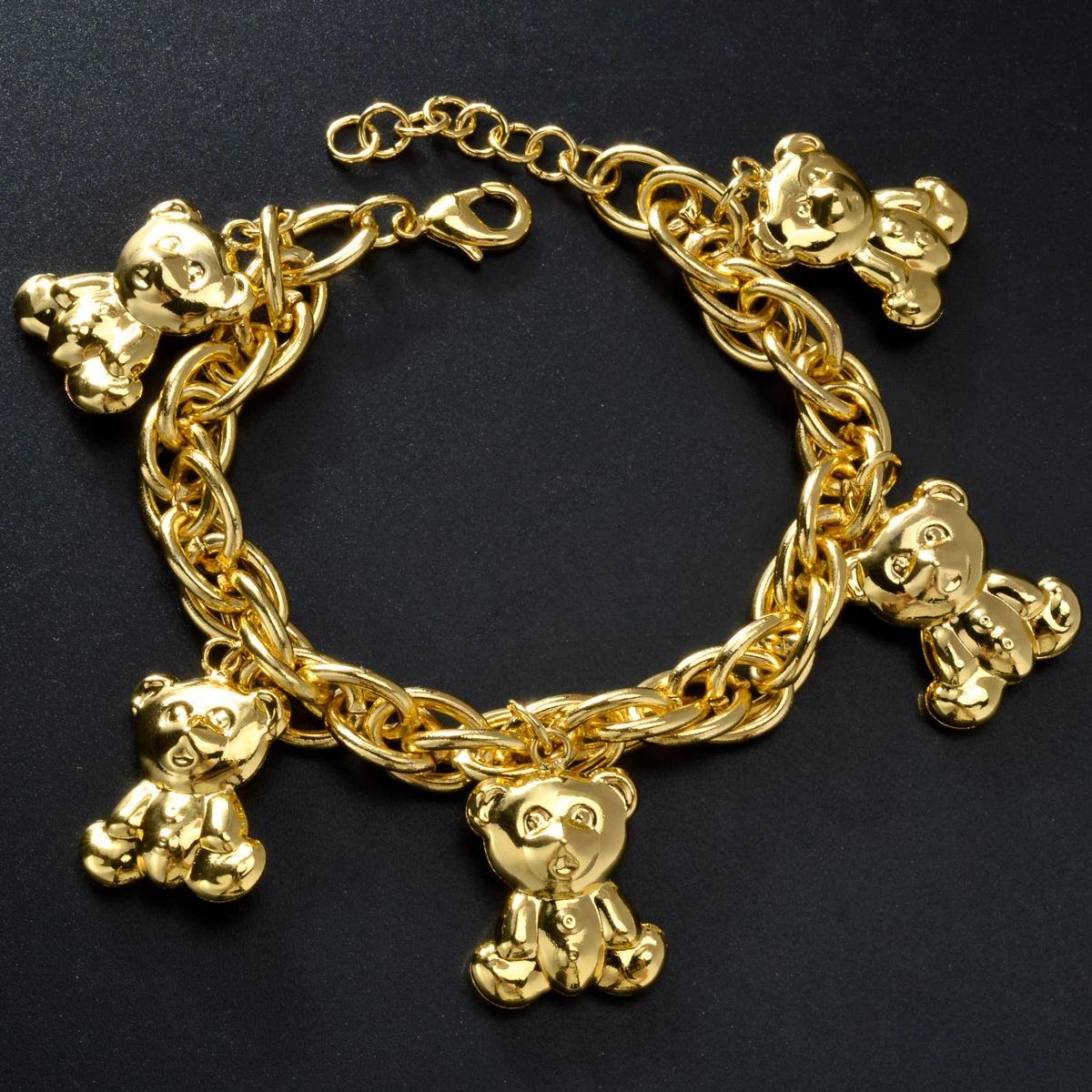 Elegant Lovely Bear Pendant Charm Bracelets For Women Fashion Gold Plated Charms Hand Link Chains for Lady Party Wedding Gift
Elegant Lovely Bear Pendant Charm Bracelets For Women Fashion Gold Plated Charms Hand Link Chains for Lady Party Wedding Gift