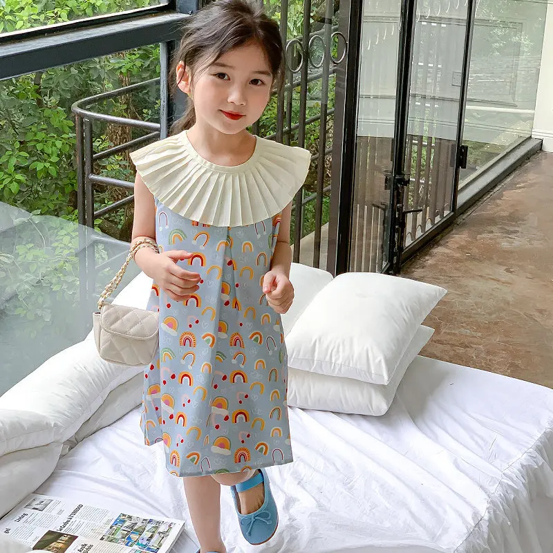 Girl's Dress Pleated Collar Rainbow Dress Princess Dress25Summer New Foreign Trade Children's Wear Delivery3-8Years Old
Girl's Dress Pleated Collar Rainbow Dress Princess Dress25Summer New Foreign Trade Children's Wear Delivery3-8Years Old