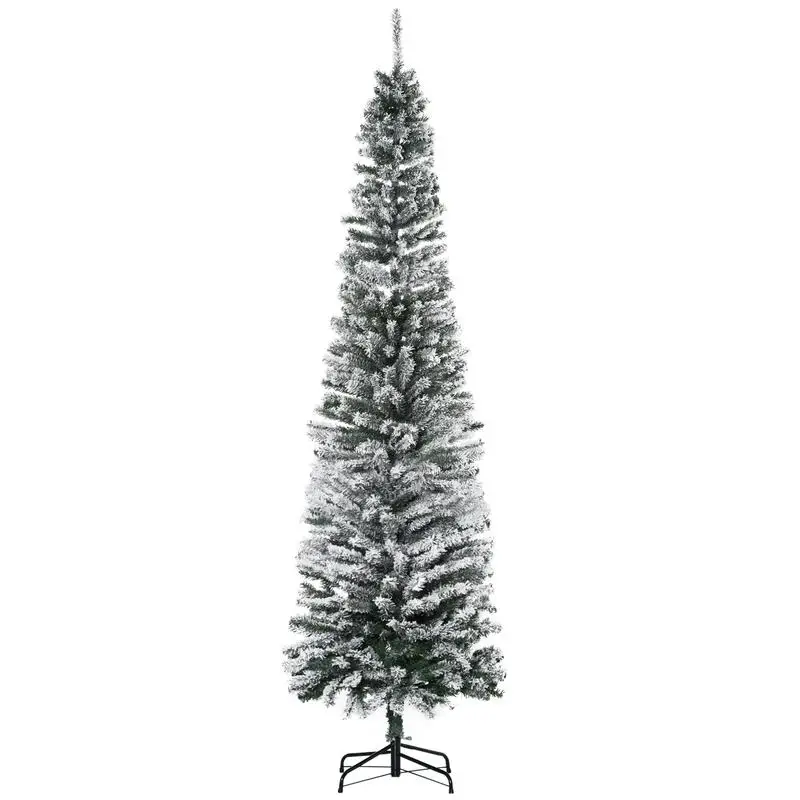 7.5ft Tall Unlit Slim Snow-Flocked Artificial Christmas Tree with Realistic Branches and 738 Tips for Holiday Decor
7.5ft Tall Unlit Slim Snow-Flocked Artificial Christmas Tree with Realistic Branches and 738 Tips for Holiday Decor
