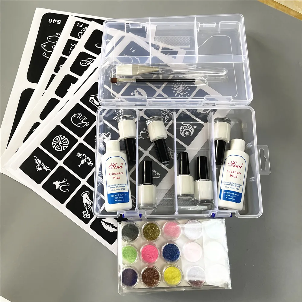 45 Colors Glitter Shimmer Powder Glues Hollow Template Kit for Temporary Tattoo Kids Toy Face Diy Nail Beautiful Holiday Gift
45 Colors Glitter Shimmer Powder Glues Hollow Template Kit for Temporary Tattoo Kids Toy Face Diy Nail Beautiful Holiday Gift