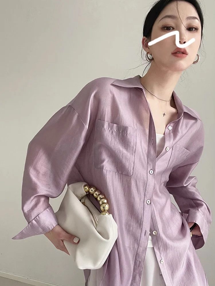 Lacele, новая летняя свободная женская шелковая рубашка с солнцезащитным кремом, тонкая верхняя одежда в драпированном стиле, повседневный топ, модный универсальный для всех TT276
Lacele, новая летняя свободная женская шелковая рубашка с солнцезащитным кремом, тонкая верхняя одежда в драпированном стиле, повседневный топ, модный универсальный для всех TT276