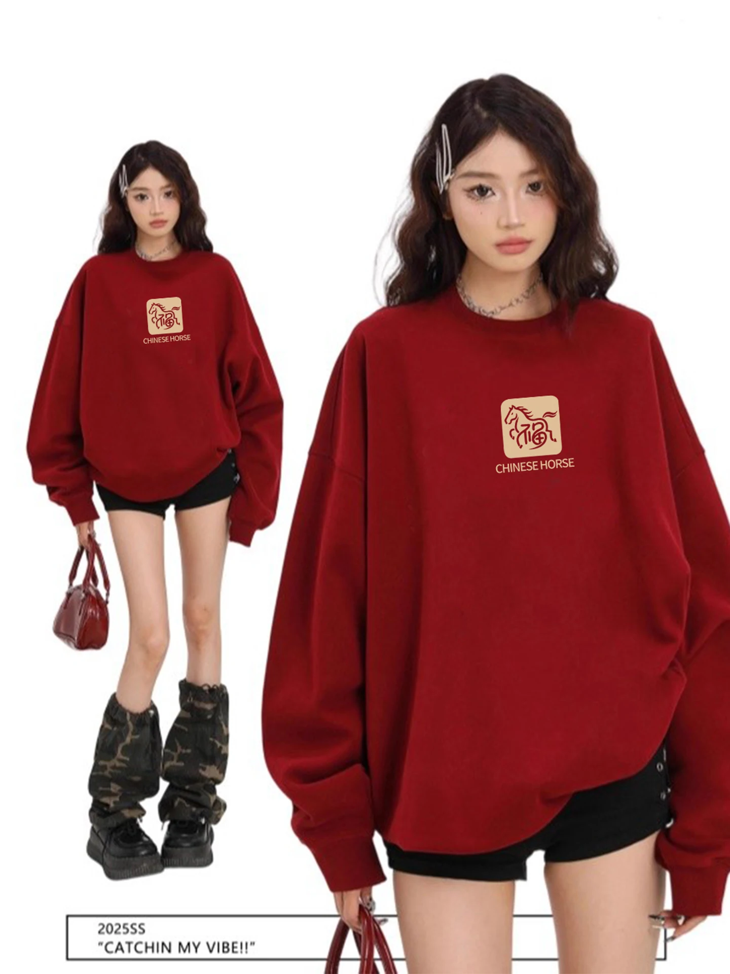 Red Wine round Ne Women's Hoodie Thiened Fce Autumn Winter New Sle ular Sweatirt Korean Sle Printed Long Sve
Red Wine round Ne Women's Hoodie Thiened Fce Autumn Winter New Sle ular Sweatirt Korean Sle Printed Long Sve