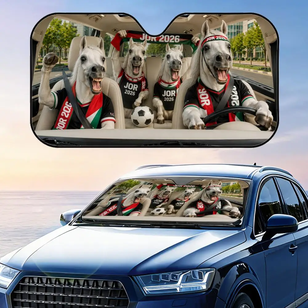 JOR Arabian Horse 2026 Soccer Sun Visor Car Windshield Sunshade UV Protection Reflective Foldable Heat Insulation Cover
JOR Arabian Horse 2026 Soccer Sun Visor Car Windshield Sunshade UV Protection Reflective Foldable Heat Insulation Cover