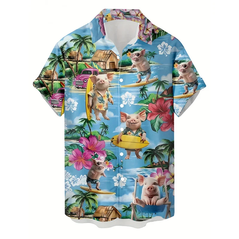 Funny Pig Surf Vacation Pattern 3D Printed Men's Casual Shirt Personality Hip-Hop Rock Street Hawaiian Shirt
Funny Pig Surf Vacation Pattern 3D Printed Men's Casual Shirt Personality Hip-Hop Rock Street Hawaiian Shirt