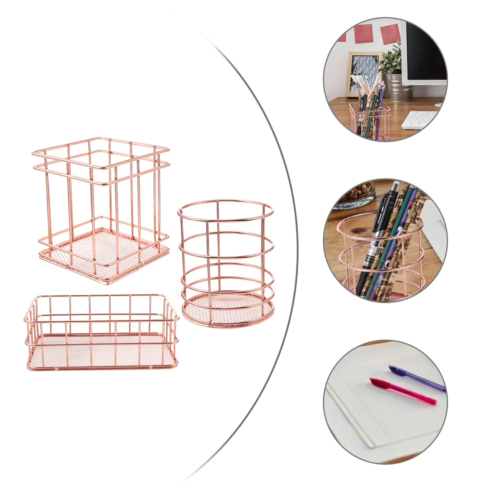 3Pcs Rose Gold Stainless Steel Pen Container Hollow-Carved Metal Storage Basket Set Desktop Organizer for Office Living Room
3Pcs Rose Gold Stainless Steel Pen Container Hollow-Carved Metal Storage Basket Set Desktop Organizer for Office Living Room