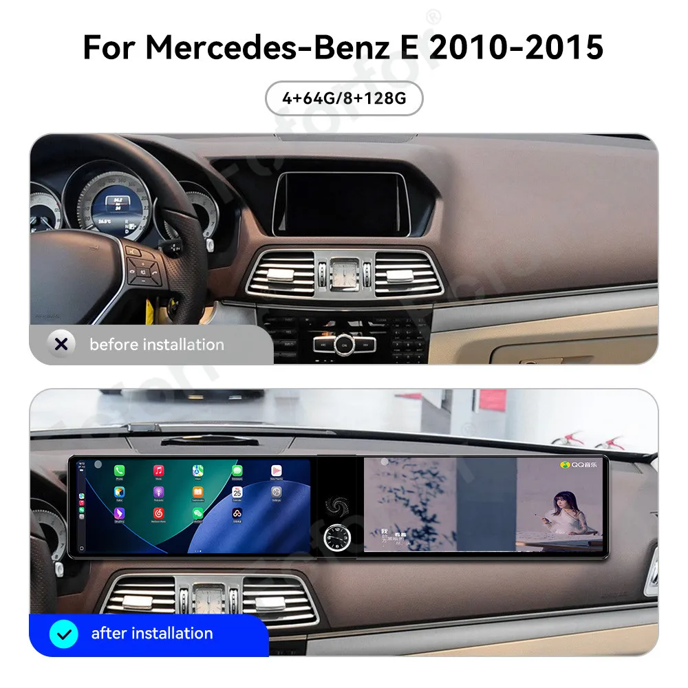 12.3" Dual Screen Android13 Carplay GPS Navigation Car Radio Multimedia Player Stereo For Mercedes-Benz E Class W212 2010 -2015
12.3" Dual Screen Android13 Carplay GPS Navigation Car Radio Multimedia Player Stereo For Mercedes-Benz E Class W212 2010 -2015