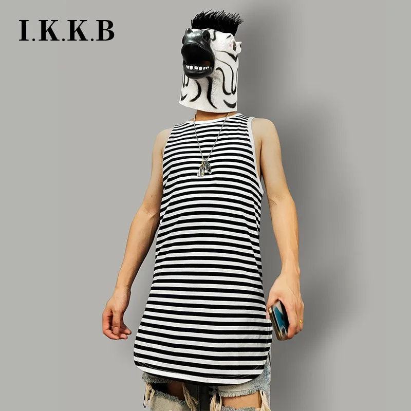 New Large Vest Men's Loose Long Base Black And White Stripe Solid Color Front Short Rear Long Vests Male Fashion T-shirt Tops
New Large Vest Men's Loose Long Base Black And White Stripe Solid Color Front Short Rear Long Vests Male Fashion T-shirt Tops