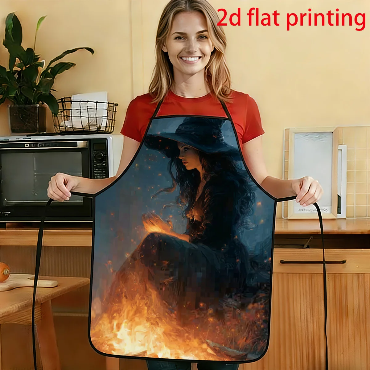 1pc 2D Flat Witch And Night of Fire Print Apron, Durable And Easy to Clean, Adjustable Waist Tie20. 4Inch X 28. 3Inch
1pc 2D Flat Witch And Night of Fire Print Apron, Durable And Easy to Clean, Adjustable Waist Tie20. 4Inch X 28. 3Inch