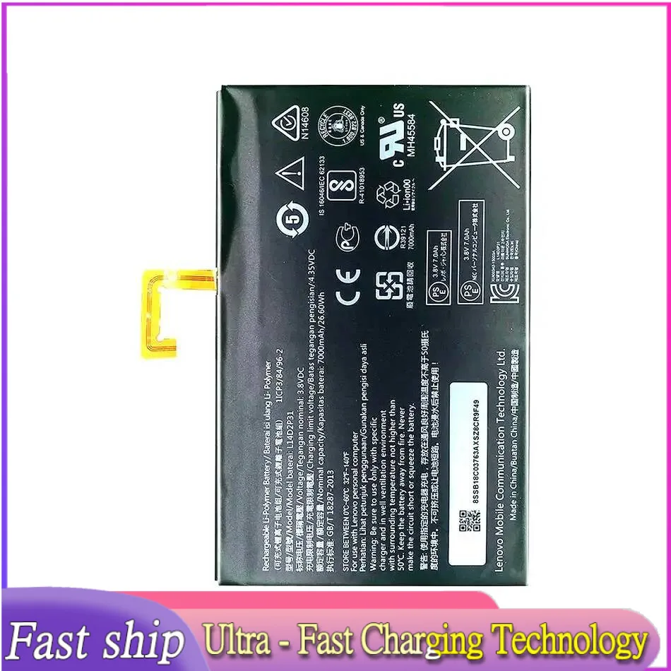 For Lenovo Tab 2 A7600-F A10-70F Tab2 A10-70 A10-70L 7000Mah Stable Safe L14D2P31 Tablet Battery
For Lenovo Tab 2 A7600-F A10-70F Tab2 A10-70 A10-70L 7000Mah Stable Safe L14D2P31 Tablet Battery