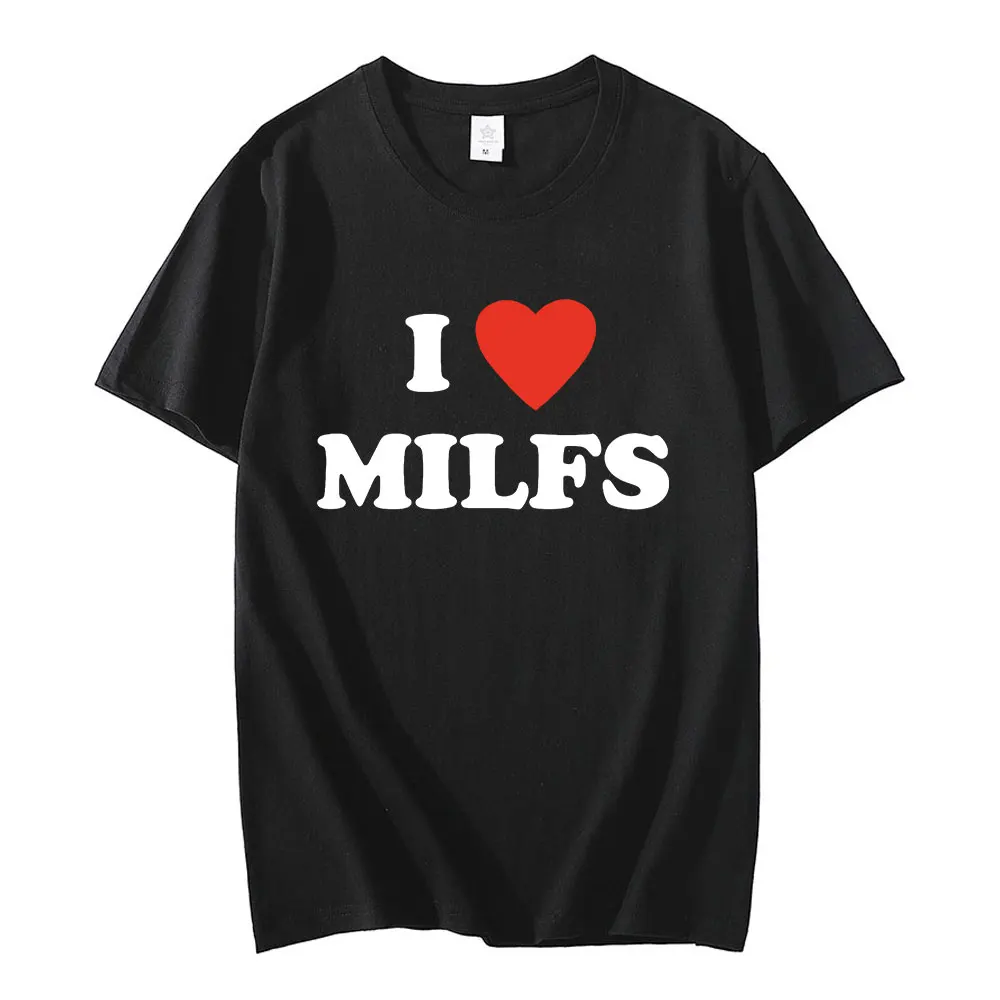 Футболка с надписью «I Love MILFS I Heart» для мужчин и женщин, хлопковая Повседневная рубашка с коротким рукавом, в стиле Харадзюку
Футболка с надписью «I Love MILFS I Heart» для мужчин и женщин, хлопковая Повседневная рубашка с коротким рукавом, в стиле Харадзюку