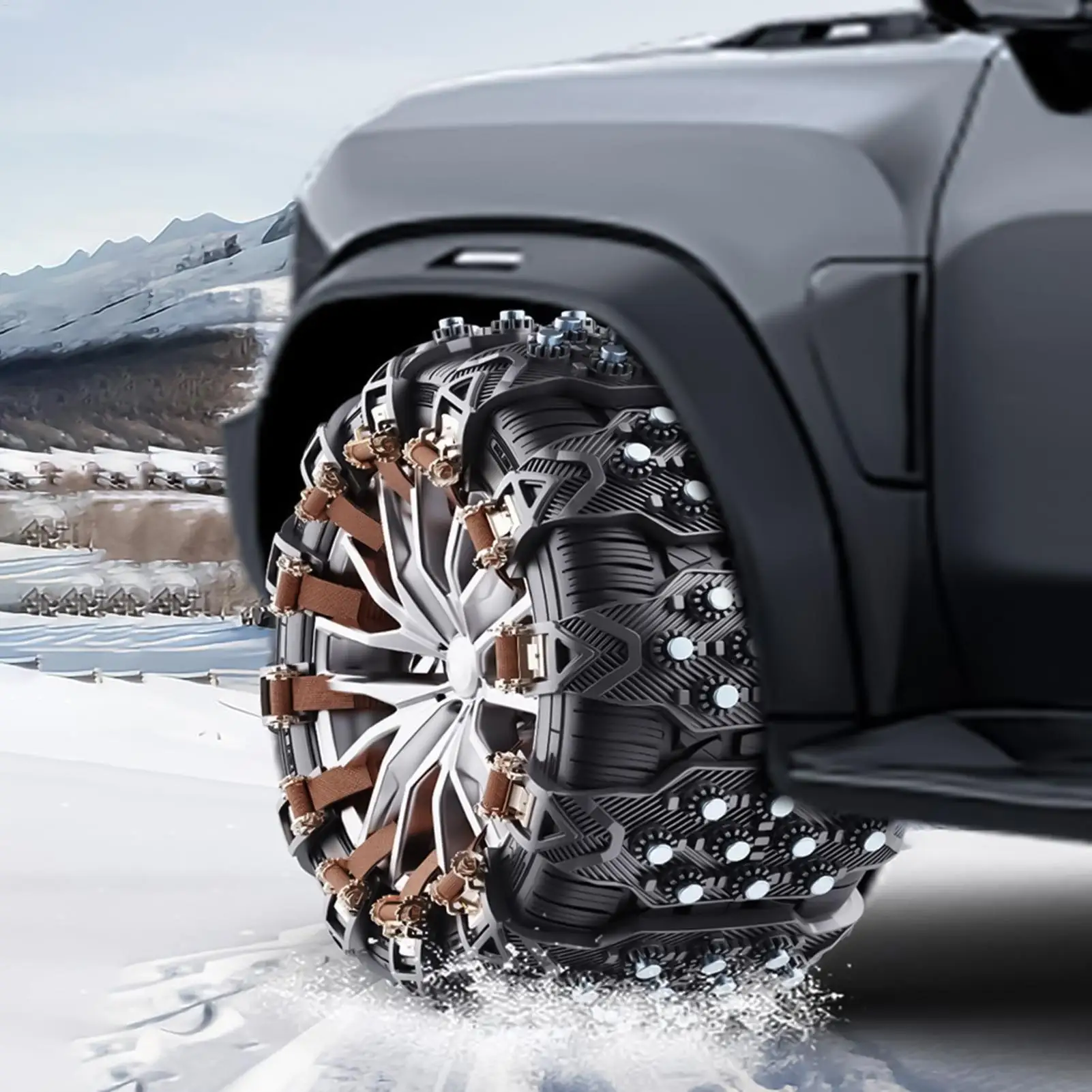 Snow Chains For Car 8 Piece Auto Tyre Traction Grips Adjustable Tire Chains For Cars For Suv Truck Pickup Van Sedans 6.5-9.65in
Snow Chains For Car 8 Piece Auto Tyre Traction Grips Adjustable Tire Chains For Cars For Suv Truck Pickup Van Sedans 6.5-9.65in