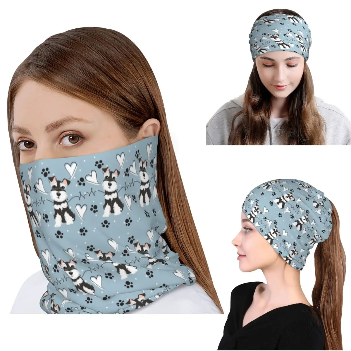 Love Black And White Miniature Schnauzer Bandana Neck Gaiter Magic Scarf Multi-use Headband Beanies Hat for Men Women Windproof
Love Black And White Miniature Schnauzer Bandana Neck Gaiter Magic Scarf Multi-use Headband Beanies Hat for Men Women Windproof