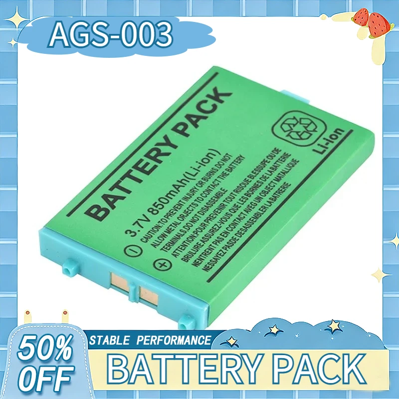 850mAh 3.7V AGS-003 Rechargeable Battery Lithium Battery for Nintendo GBASP Game Console Boy Advance GBA SP Built-in Batteries
850mAh 3.7V AGS-003 Rechargeable Battery Lithium Battery for Nintendo GBASP Game Console Boy Advance GBA SP Built-in Batteries