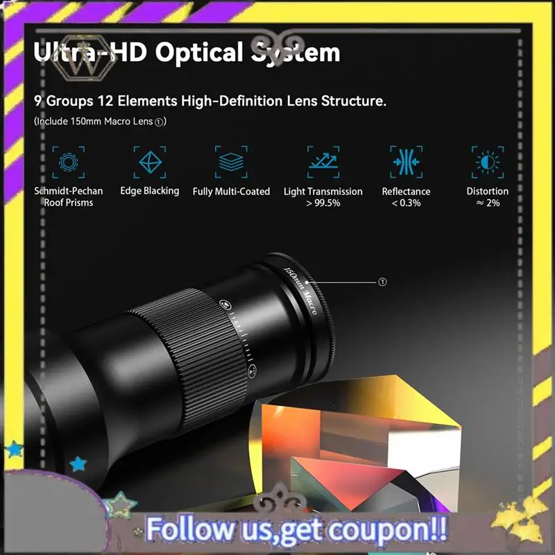 New Mobile Phone Telephoto Macro Lens Kit 6X Telephoto Lens+150Mm Macro Lens For Iphone 16/15/14 With Universal Phone Mount
New Mobile Phone Telephoto Macro Lens Kit 6X Telephoto Lens+150Mm Macro Lens For Iphone 16/15/14 With Universal Phone Mount